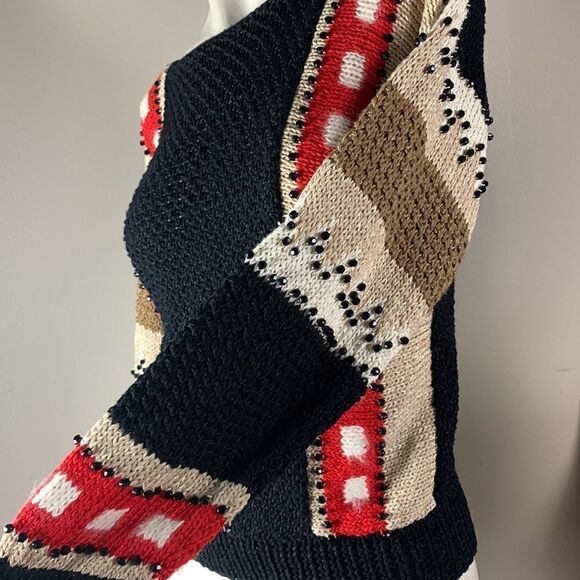 Vintage NANELL SWEATER. Size small 80s Beaded angora wool - Picture 4 of 8